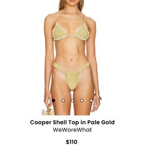 Gold We Wore What shell bikini top
